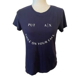 Armani Exchange Smiley Face Logo Womens T-shirt